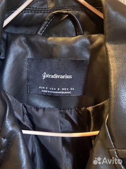 Кожаная куртка stradivarius