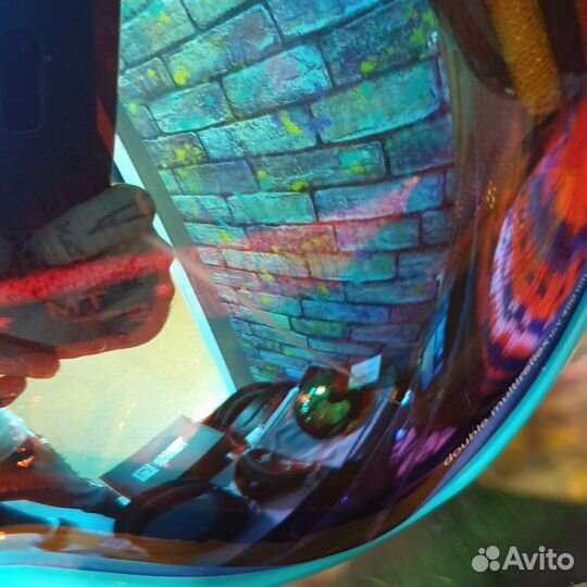 Маска горнолыжная синяя с царапиной