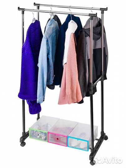 Вешалка для одежды напольная на колесах новая