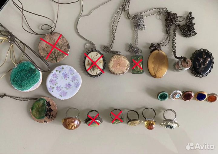 Украшения с сухоцветами, брошь, кулон, кольцо