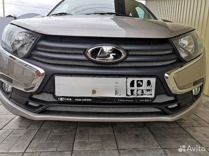 Защита радиатора LADA Granta FL Хром (верх+низ)