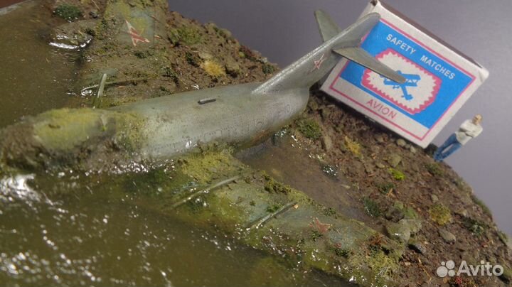 Диорама Миг-15 в болоте