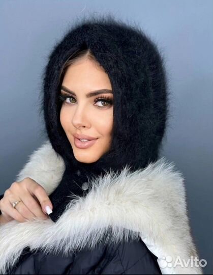 Капор двойной на кнопках /Ангора