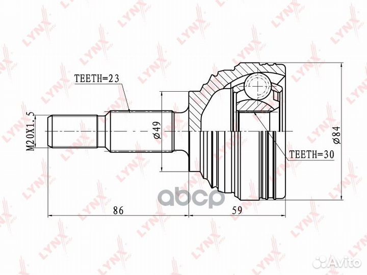 ШРУС renault logan/clio II/megane II 1.4-1.6 02