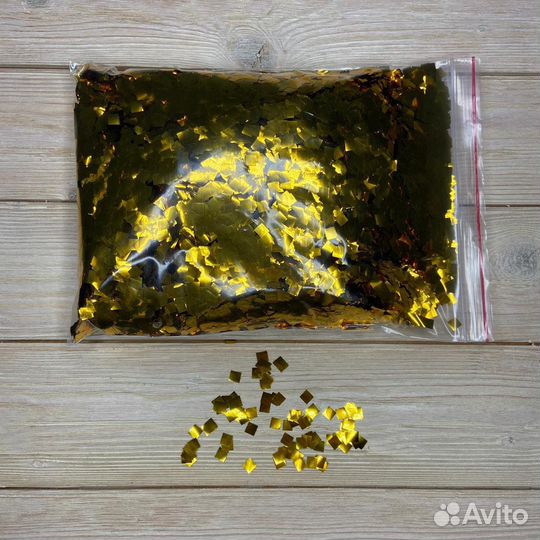 Конфетти золотое супер мелкое 5мм х 5мм