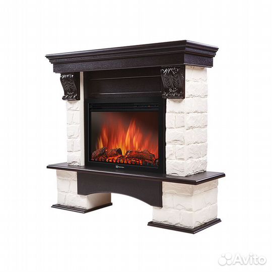 Портал Firelight Forte 25S камень белый, шпон венг