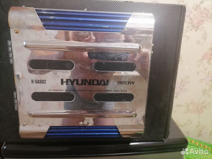 Сабвуфер и усилитель в автомобиль с проводами