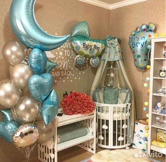 Воздушные гелиевые шары на выписку из роддома