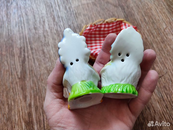 Набор для специй. Фарфор. Петух и курица