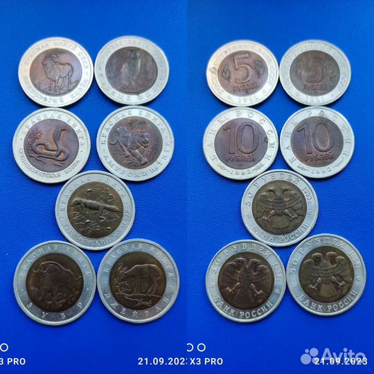 Красная книга:монеты по отдельности