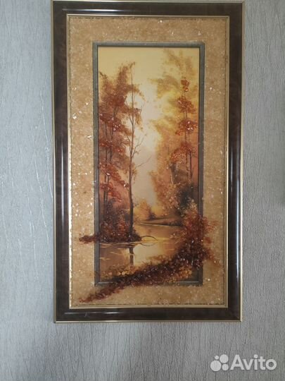 Картина Осень с янтарём