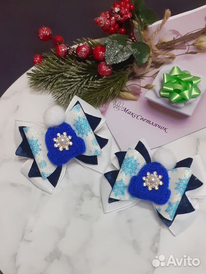 Бантики заколка резинка барби драконы зимние
