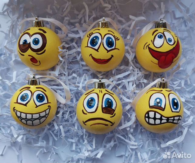 Елочные игрушки Смайлики