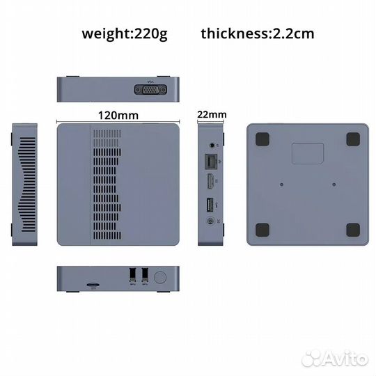 Мини компьютер Soyo M2 Air, Celeron N4000, 6 / 128