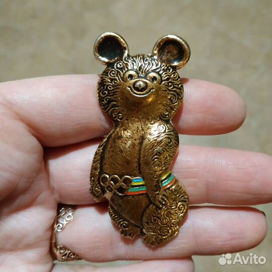 Олимпийский мишка значек СССР