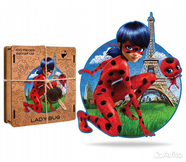 Деревянные пазлы для детей/Леди Баг/головоломка