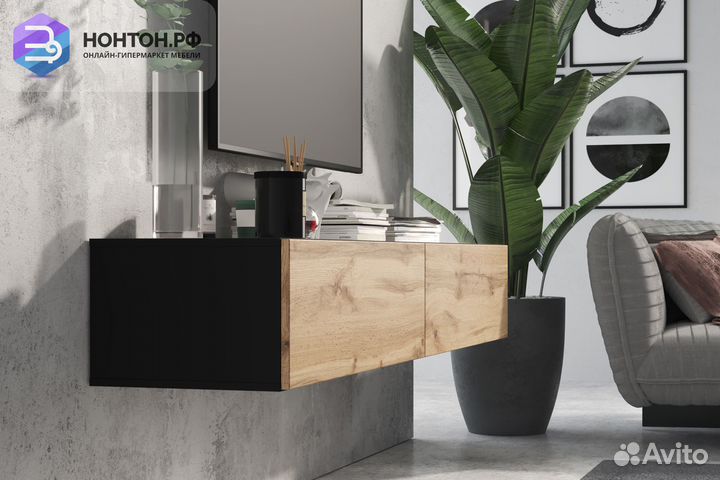 Тв-тумба someroчерный / дуб вотан