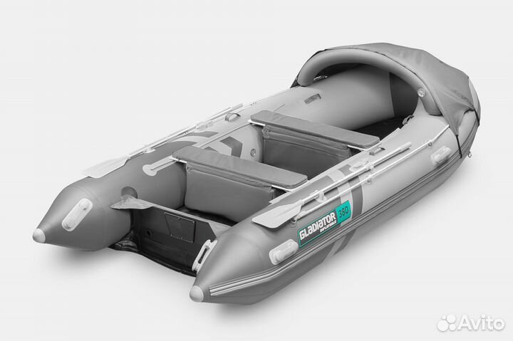 Лодка Gladiator E380PRO Светло-темно-серая