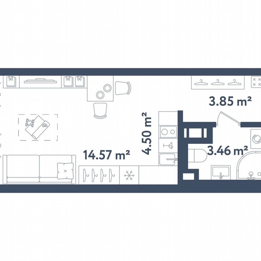 Квартира-студия, 26,4 м², 4/11 эт.