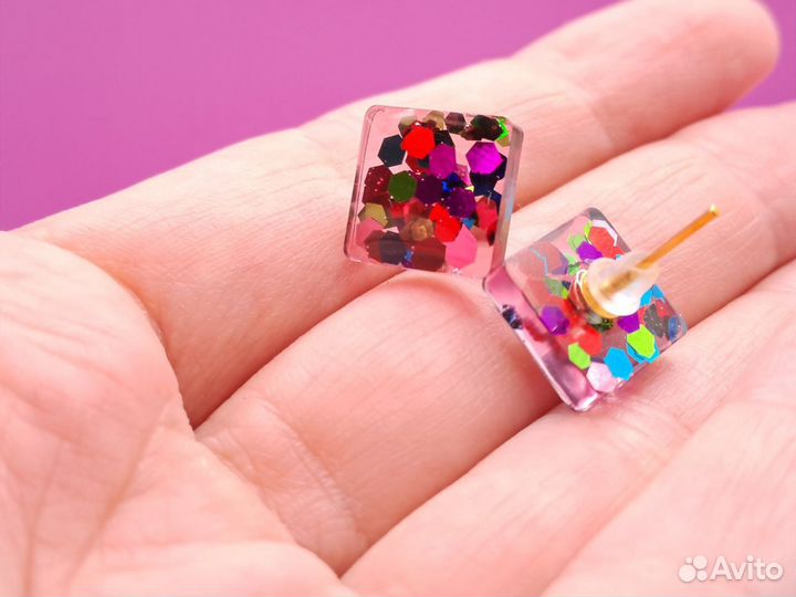 Серьги из эпоксидной смолы