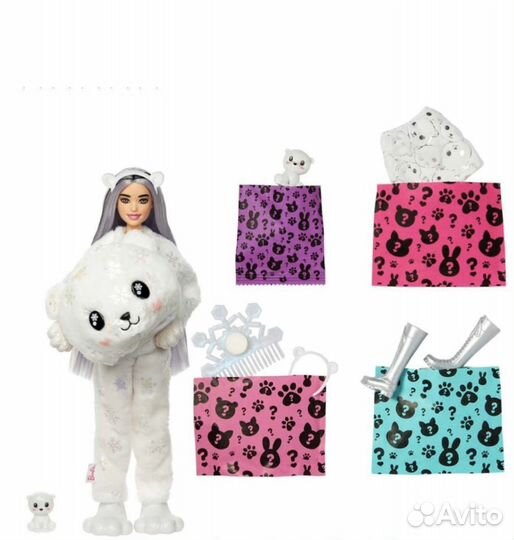 Кукла Барби милашка проявляшка Полярный мишка