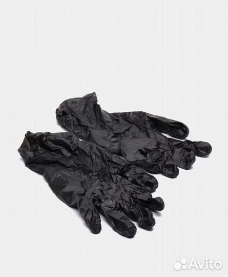 Перчатки нитриловые черные 100 шт одноразовые