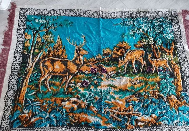 Тюль. Штора. Ткань. Скатерть.Ковер плюшевый СССР