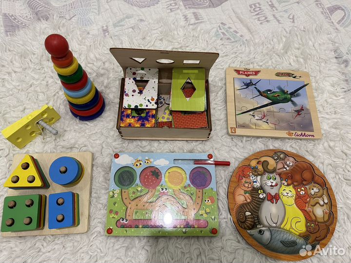 Деревянные развивающие игрушки для малышей