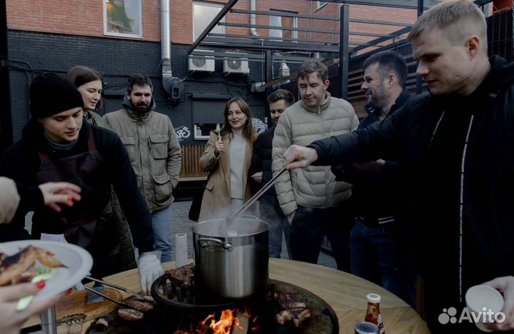 Мангальная зона, гриль стол