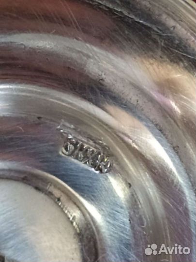 Рюмка серебряная 875 пробы. Чернь. Позолота