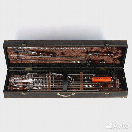 Набор шампуров в кейсе, подарок рыбаку, охотнику