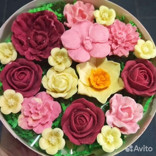 Цветы, букеты, шоколад зефир ручной работы