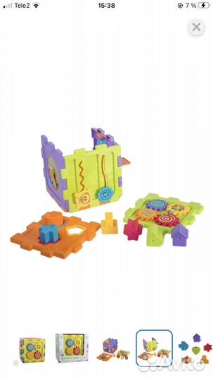 Развивающий кубик сортер