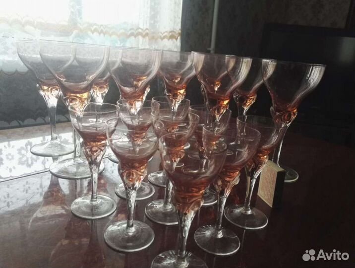 Богемское стекло бокалы рюмки фужеры