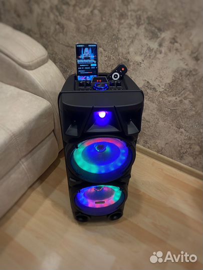 Колонка bluetooth с караоке и микрофоном 73см