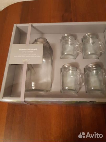 Набор для коктейля. Шейкер и кружки. Новый