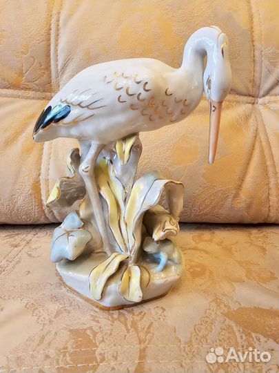 Статуэтка фарфор «Аист», Дулево, 1968
