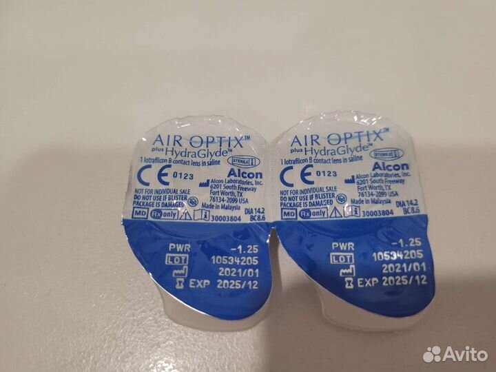 Линзы контактные мягкие Air optix Alcon -1.25