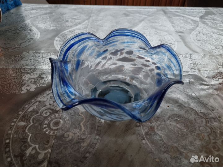 Ваза конфетница цветное стекло