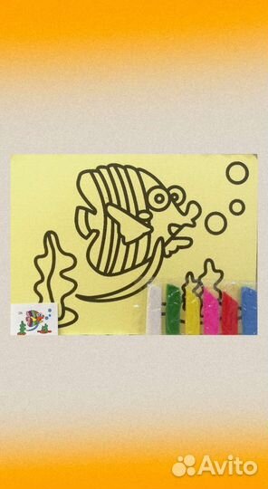 Детские аппликации. Цветной песок