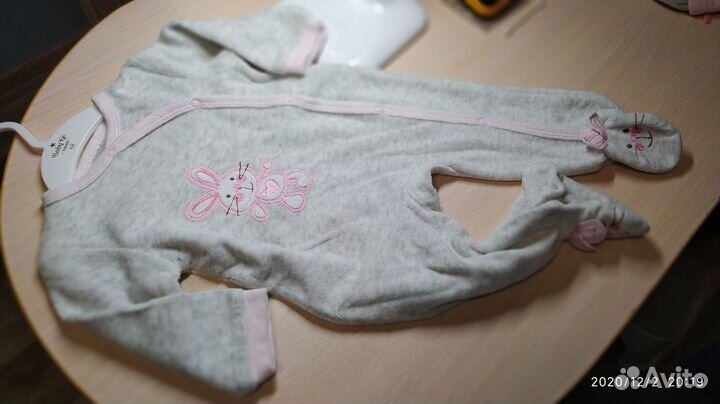 Комбинезон 68(6 мес)велюр, хлопок 100%