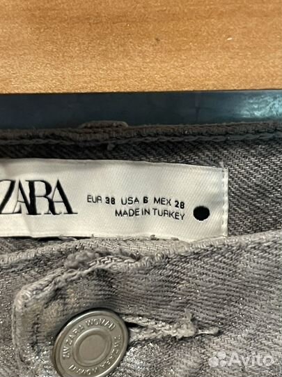 Джинсы Zara металлик