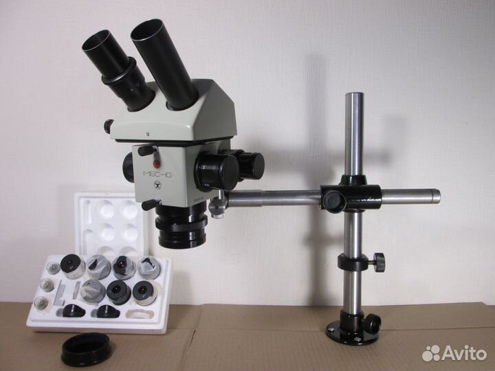 Мбс-10 с объективом f-210 и крестовым штативом