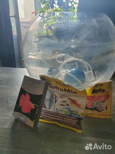 Аквариум, корм и насос