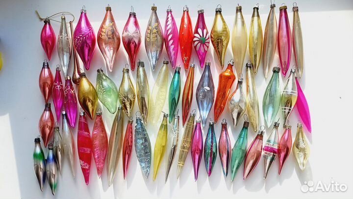 Елочные игрушки старинные сосульки СССР