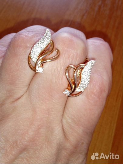 Позолоченные серьги