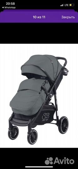 Прогулочная коляска sweet baby серого цвета