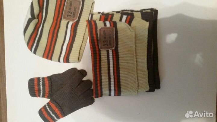 Комплект шапка, шарф, перчатки