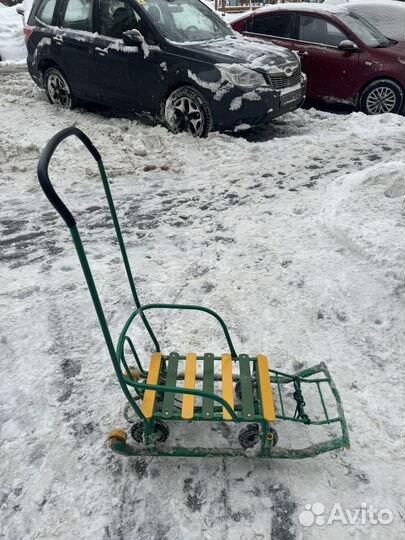 Санки с выдвижными колесами