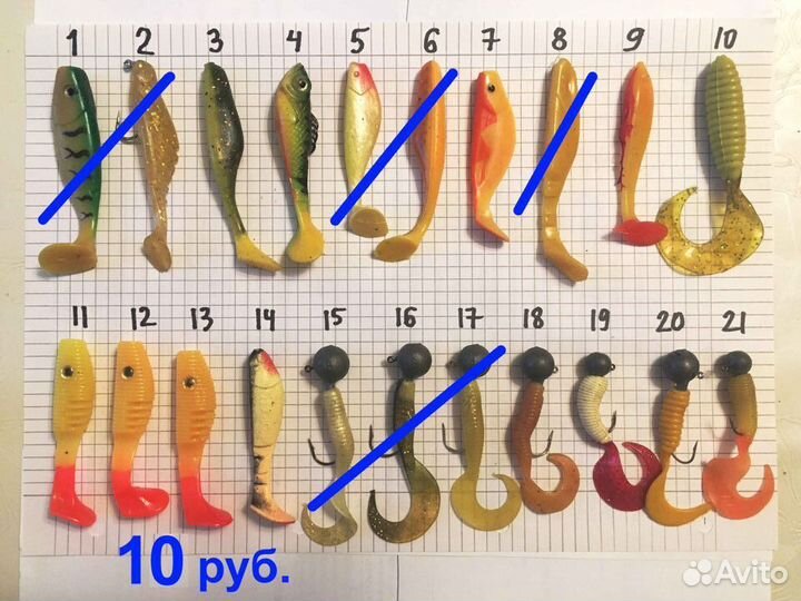 Корм для рыбы, приманки силиконовые